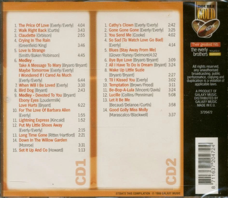 The Everly Brothers - Reunion Concert - Their Greatest Hits (2-CD) - Rock & Roll (Used-Like New)