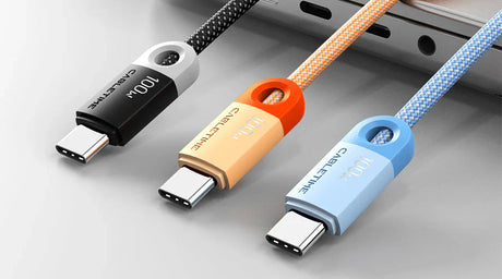 Durable Type C to Type C cables, designed for fast charging and high-speed data transfer, ideal for connecting modern devices and ensuring reliable performance in Cyprus.