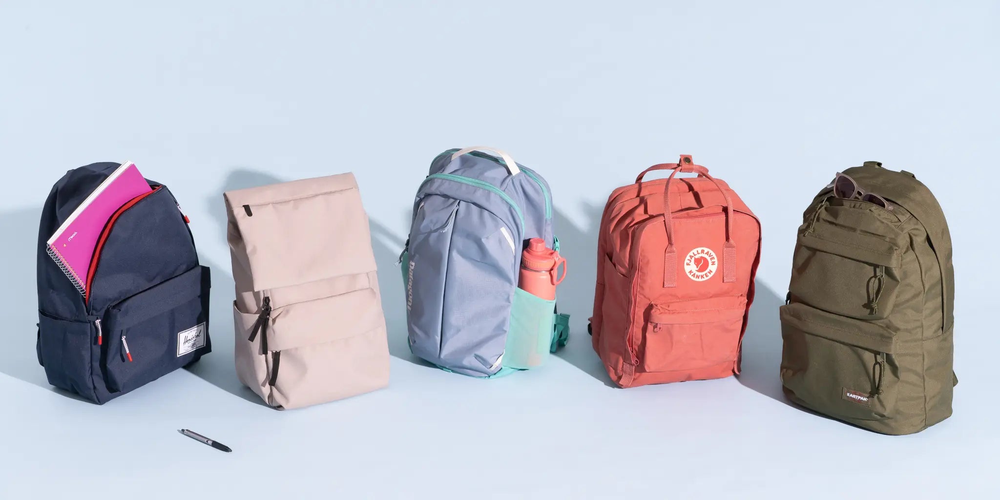 Assorted backpacks on display, featuring stylish designs and various sizes, perfect for school, travel, or outdoor adventures in Cyprus.