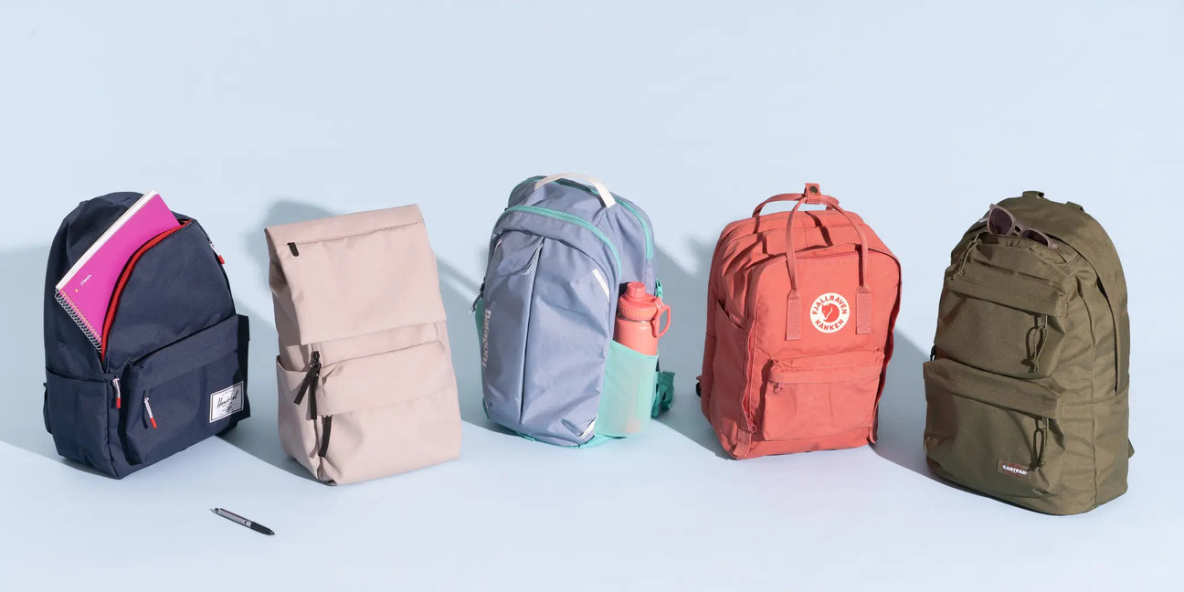 Assorted backpacks on display, featuring stylish designs and various sizes, perfect for school, travel, or outdoor adventures in Cyprus.