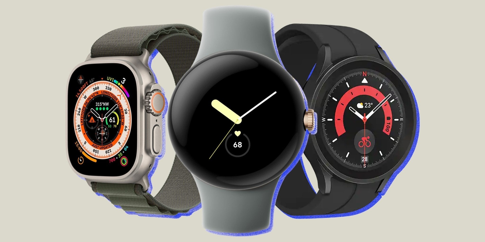 Collection of sleek and modern smartwatches on display, featuring stylish designs and advanced features like fitness tracking, notifications, and customizable watch faces, perfect for tech-savvy users in Cyprus.