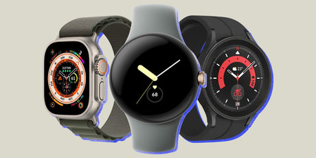Collection of sleek and modern smartwatches on display, featuring stylish designs and advanced features like fitness tracking, notifications, and customizable watch faces, perfect for tech-savvy users in Cyprus.