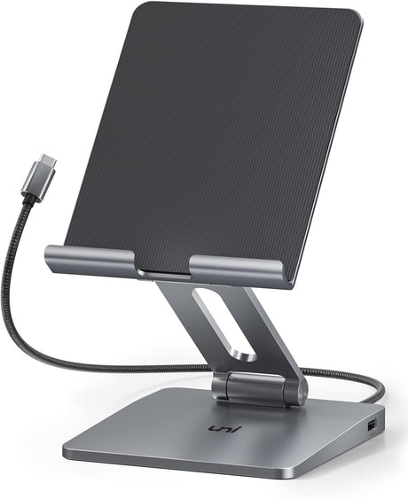 Functional tablet docking stations on display, offering seamless connectivity, charging, and multi-angle viewing options, ideal for enhancing productivity and convenience in Cyprus.