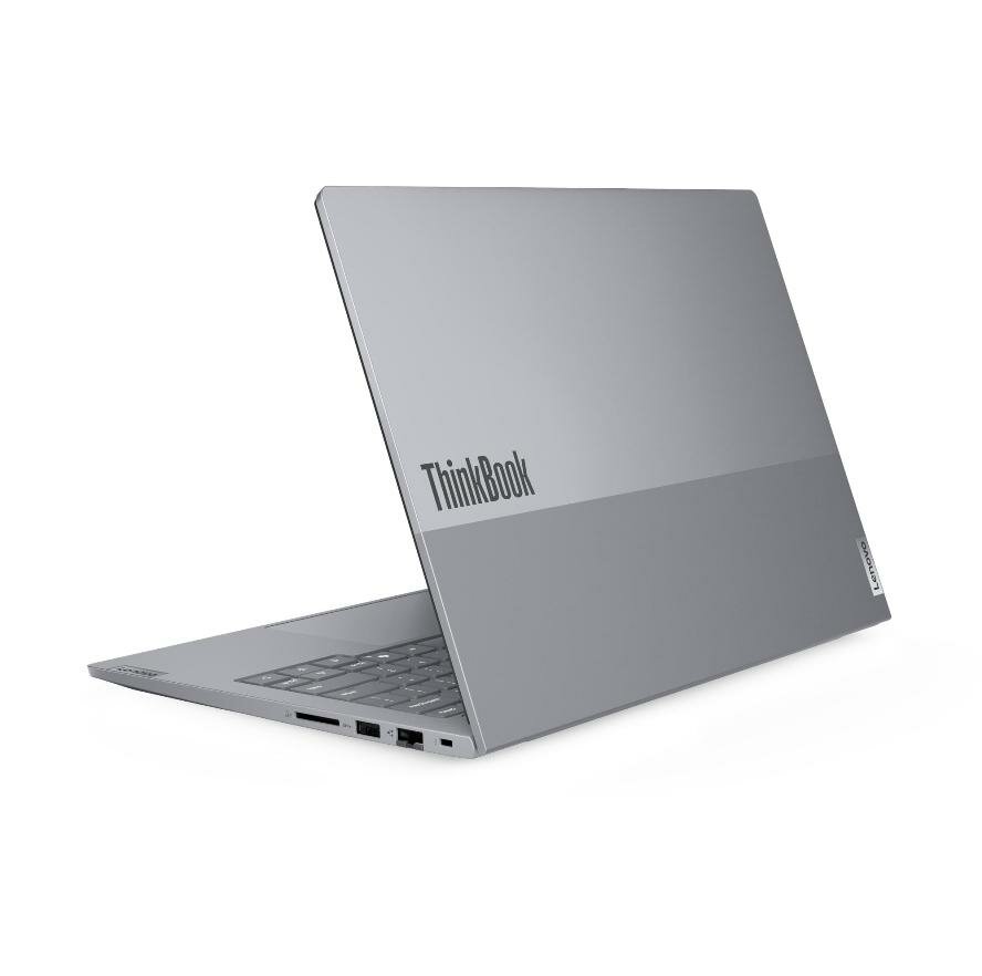 Gray ThinkBook laptop on a white background