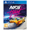 PlayStation 4 game case for 'NFS Heat' with a yellow car on a white background