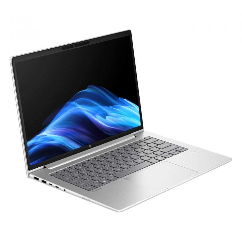 Laptop with a colorful display on a white background