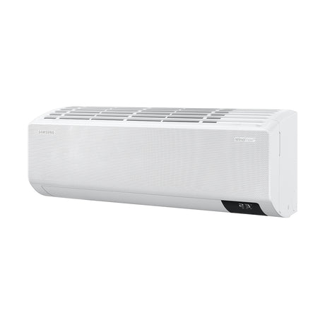 White air conditioner on a white background