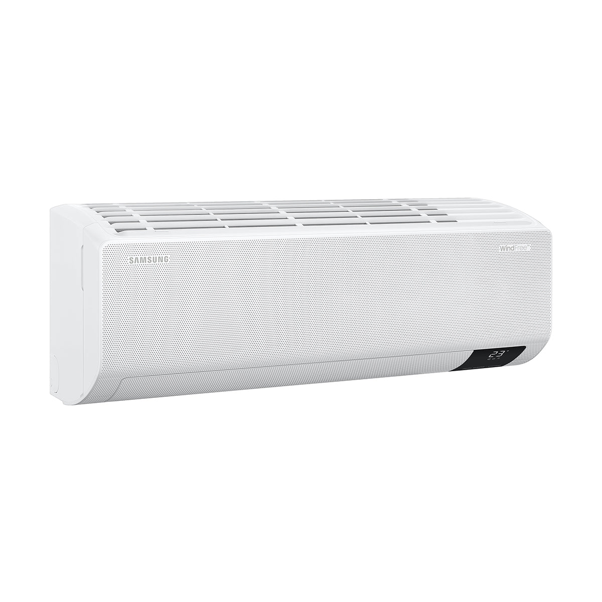 White air conditioner on a white background