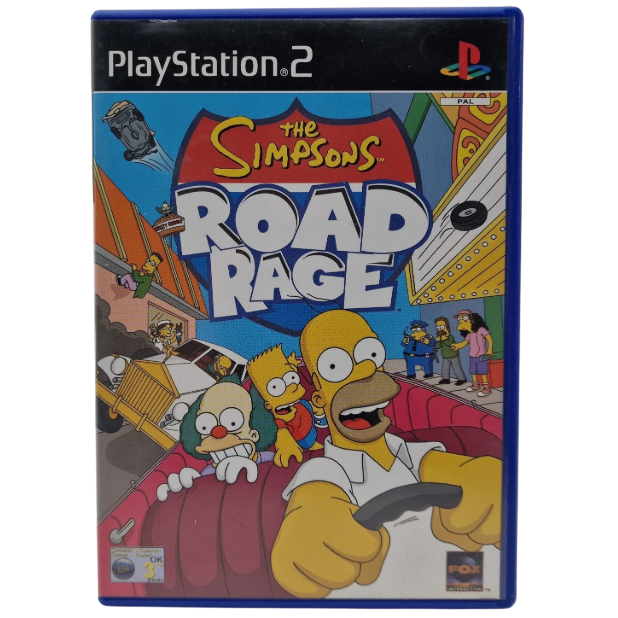 PlayStation 2 game case for 'The Simpsons Road Rage' on a white background