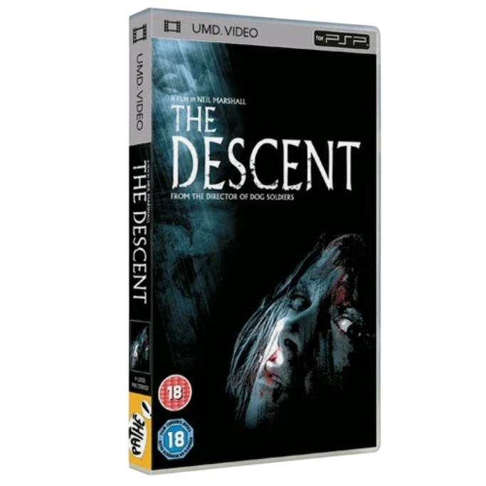 UMD video game case for 'The Descent' on a white background