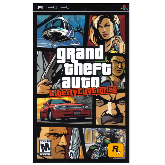 Grand Theft Auto: Liberty City Stories game case for PSP on a computer screen.