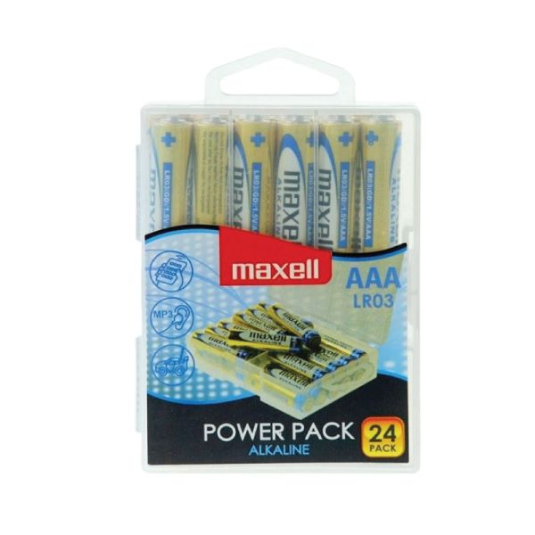 MAXELL BATTERIES AAA LR03, 24PCS POWER PACK, ALKALINE 4902580748357 (BRAND NEW)