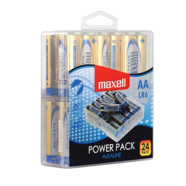MAXELL BATTERIES AA LR6, 24PCS POWER PACK, ALKALINE 4902580748326 (BRAND NEW)