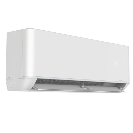 White air conditioning unit on a white background