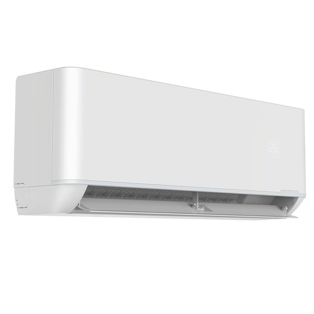 White air conditioning unit on a white background