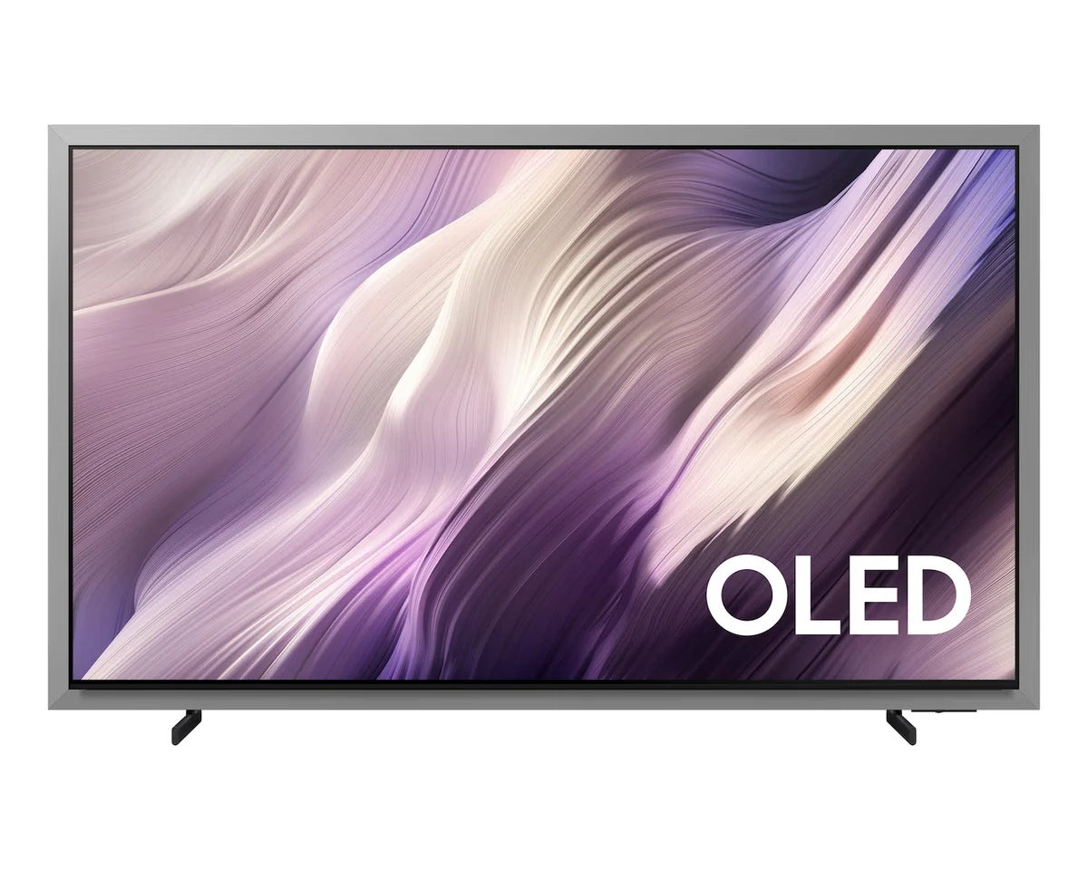 OLED TV with a colorful display and 'OLED' branding on a white background