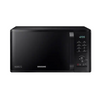 Black Samsung microwave oven on a white background