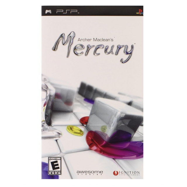 Gaming console cover for 'Archer Maclean's Mercury' on a white background