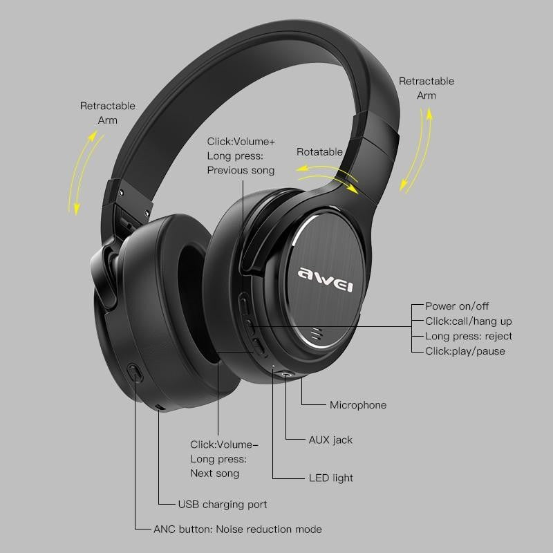 BLUETOOTH HEADPHONE AWEI A950BL (BRAND NEW) - Cyber Shop Cyprus