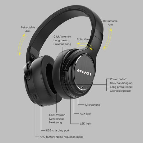 BLUETOOTH HEADPHONE AWEI A950BL (BRAND NEW) - Cyber Shop Cyprus