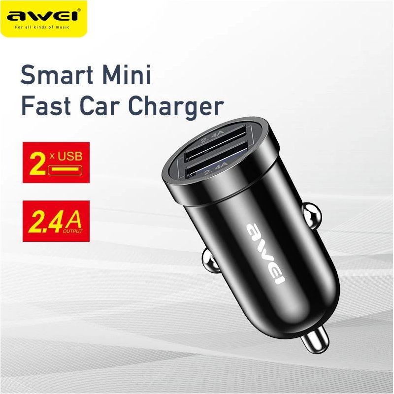 CAR CHARGER AWEI C - 707 2 USB PORTS (BRAND NEW) - Cyber Shop Cyprus