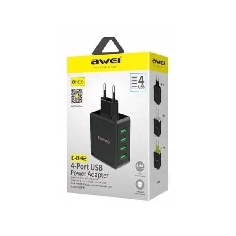 CHARGER ADAPTER AWEI C 842 - 4 X USB PORTS (BRAND NEW) - Cyber Shop Cyprus
