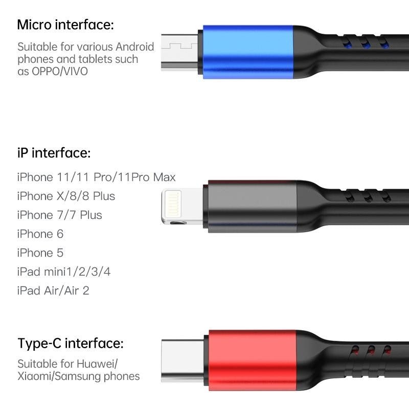 CHARGING CABLE AWEI CL 971 3 IN 1 2.4A MICRO USB LIGHTNING USB TYPE C (BRAND NEW) - Cyber Shop Cyprus