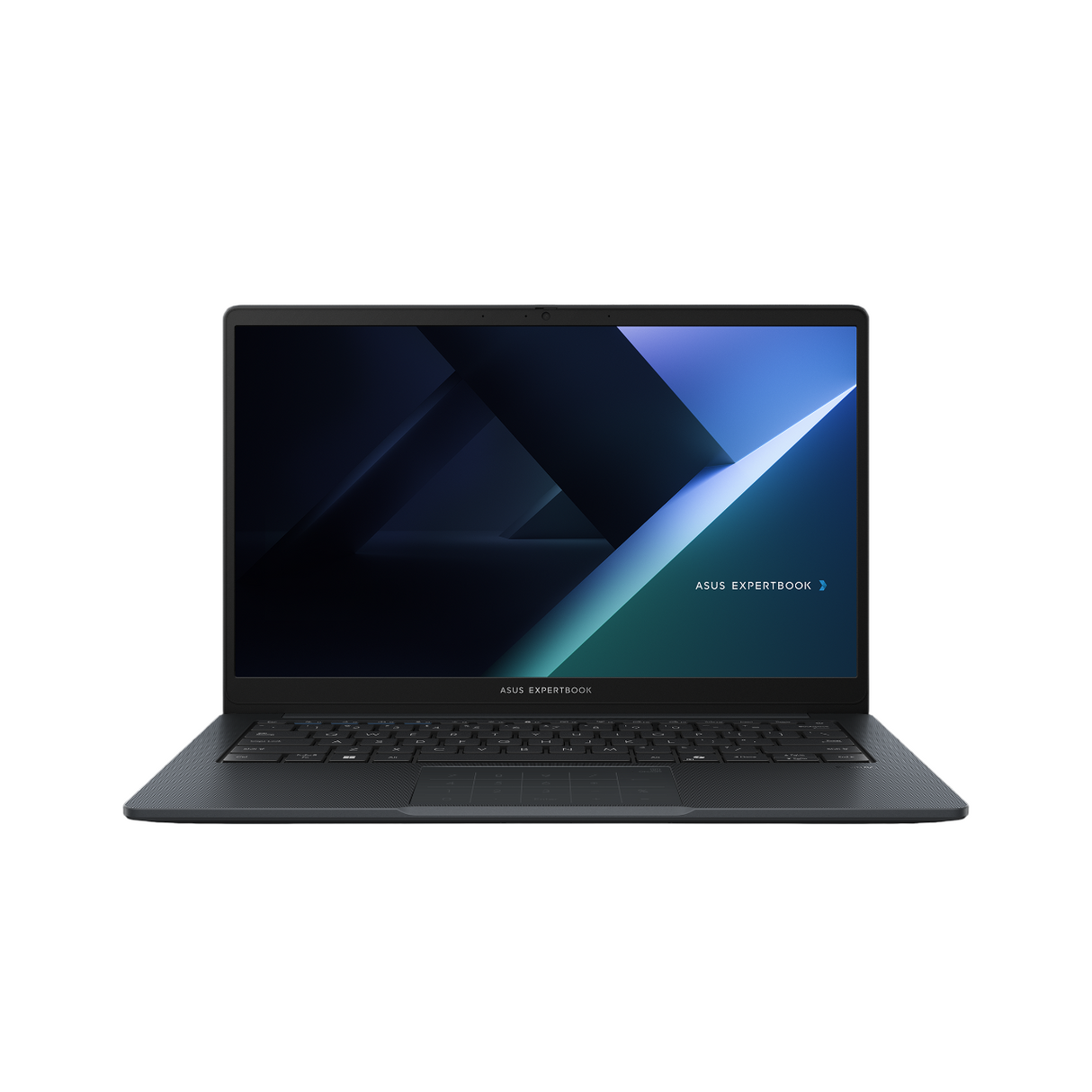 Black laptop with ASUS logo on a white background