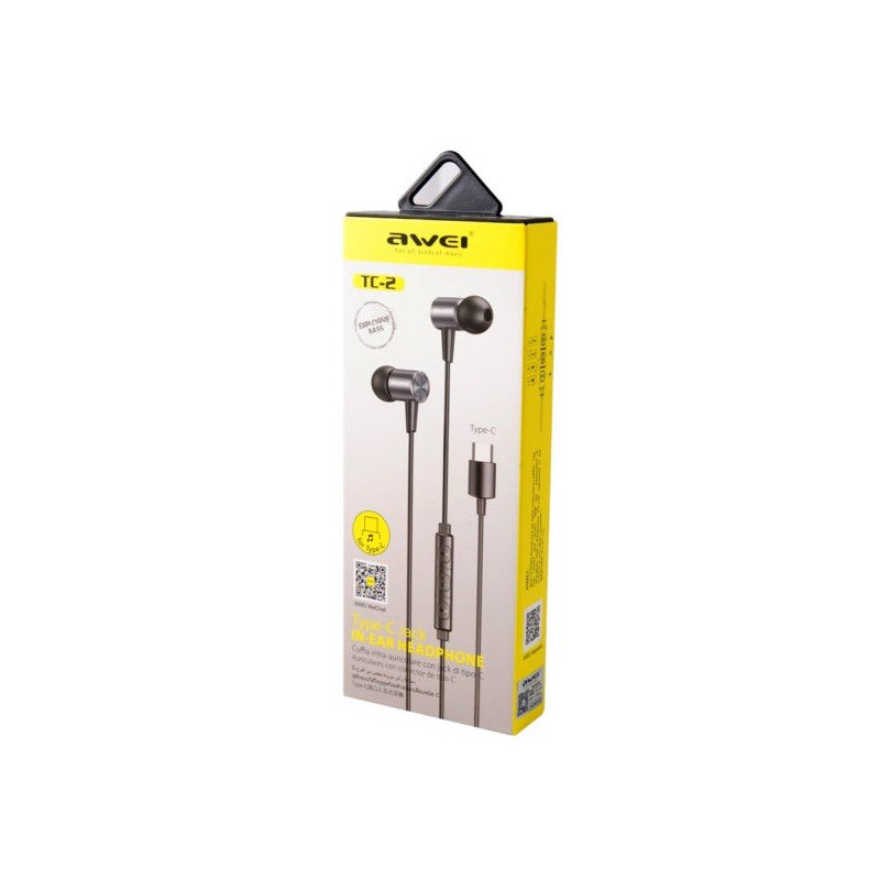 HEADPHONE AWEI TC - 2 USB TYPE C CONNECTION (BRAND NEW) - Cyber Shop Cyprus