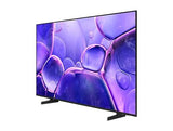 Smart TV displaying a vibrant purple abstract design on a white background