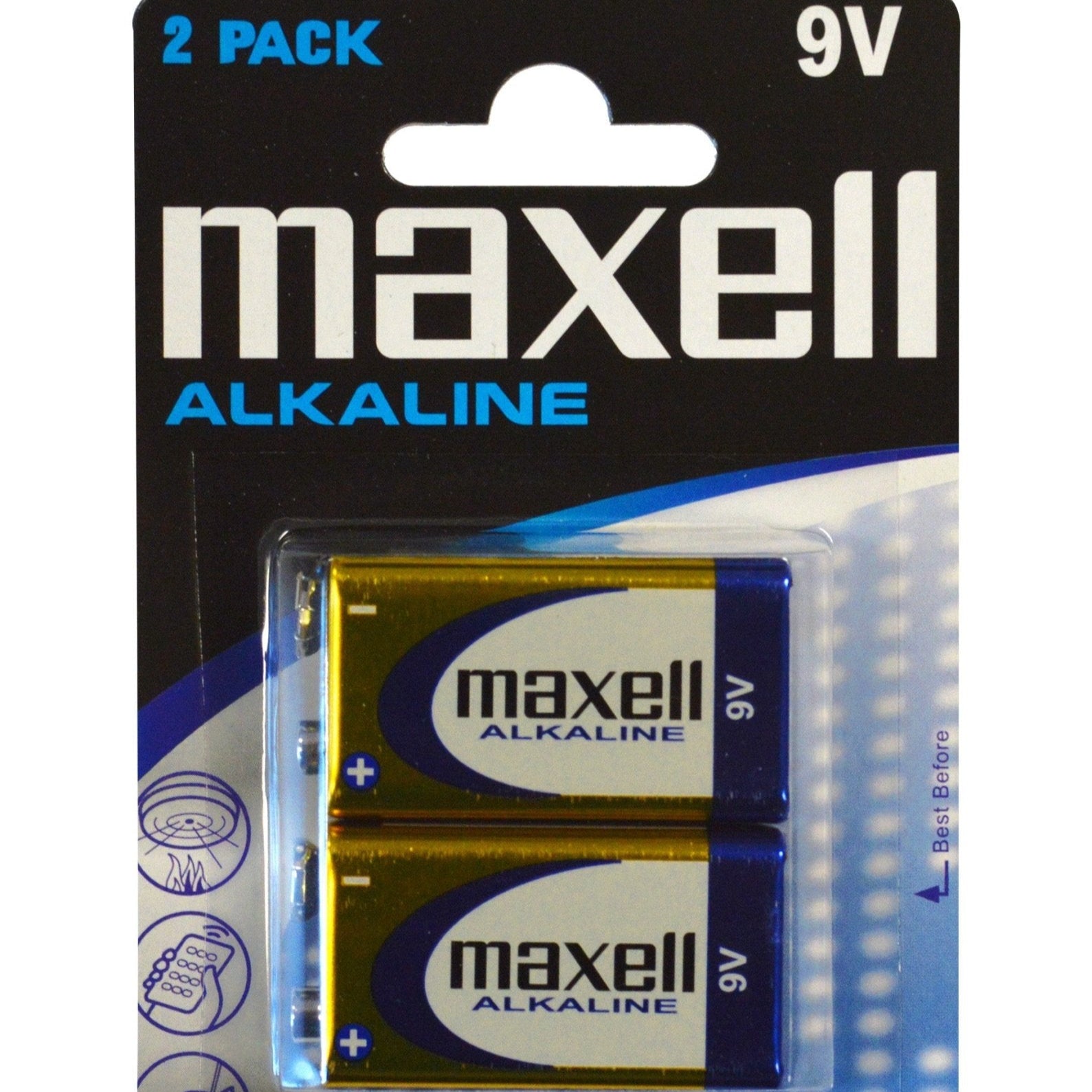 MAXELL BATTERIES 9V 6LR61, ALKALINE, 2PK BLISTER - Cyber Shop Cyprus
