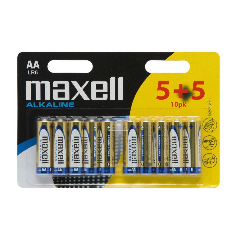 MAXELL BATTERIES AA LR6 10PK (5+5) - Cyber Shop Cyprus