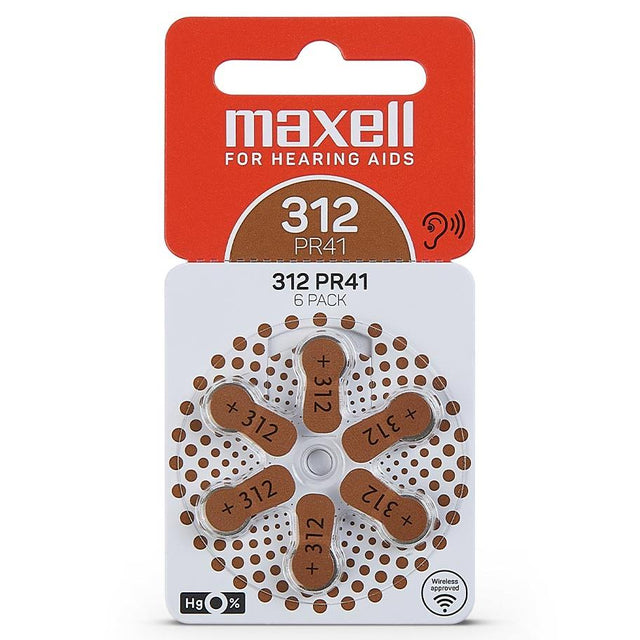 MAXELL BATTERIES PR41 (312) 6BS ZINC AIR FOR HEARING AIDS 4043752334524 - Cyber Shop Cyprus