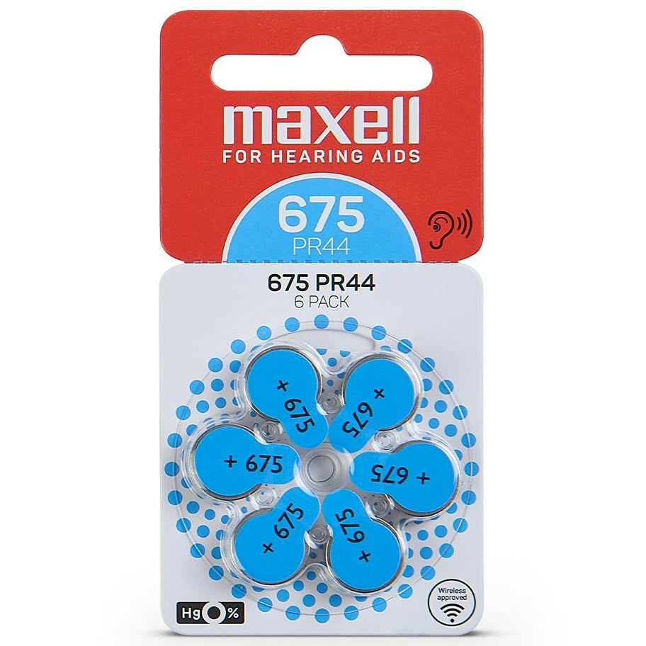 MAXELL BATTERIES PR44 (675) 6BS ZINC AIR FOR HEARING AIDS - Cyber Shop Cyprus