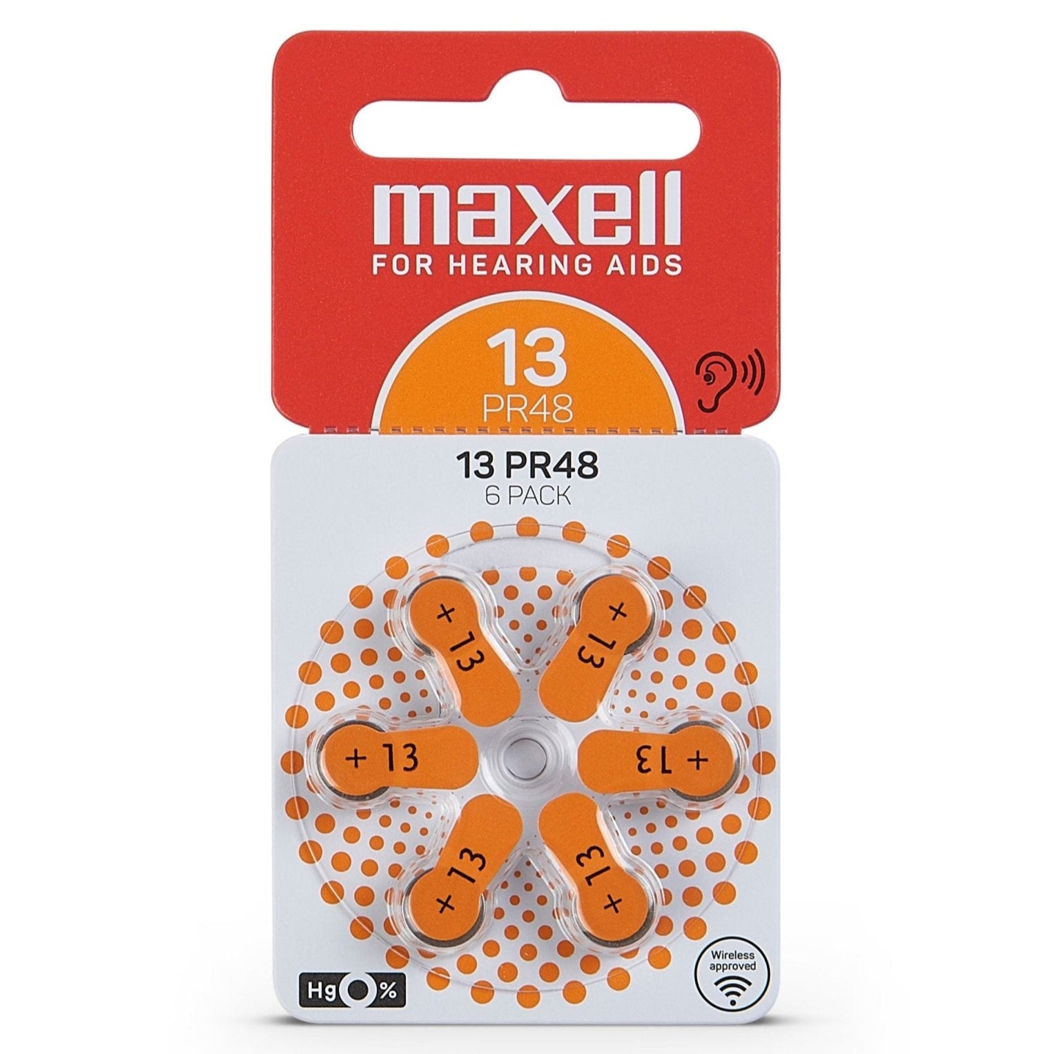 MAXELL BATTERIES PR48 (13) 6BS ZINC AIR FOR HEARING AIDS - Cyber Shop Cyprus