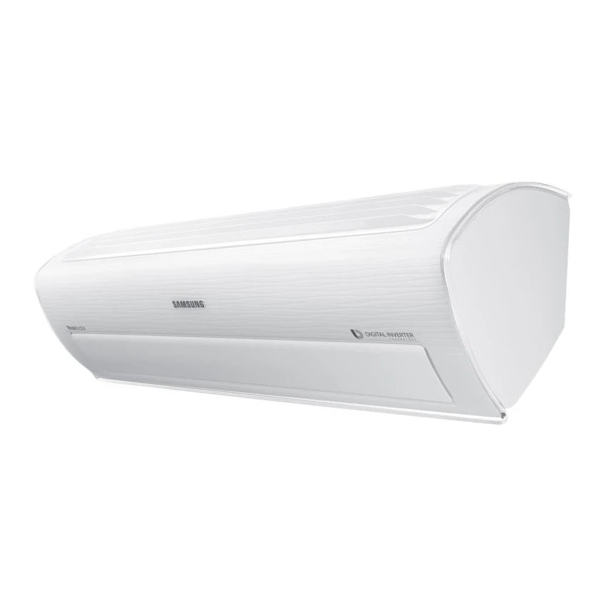 White air conditioner on a white background