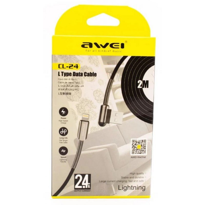 USB LIGHTNING CABLE AWEI CL - 24 2.4 A (For Apple Devices) - Cyber Shop Cyprus